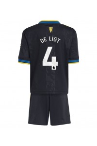 Manchester United Matthijs de Ligt #4 Jalkapallovaatteet Lasten Kolmas peliasu 2025-26 Lyhythihainen (+ Lyhyet housut)